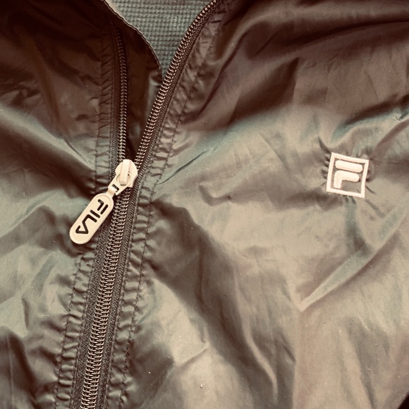 *SOLD* FILA full zip down black jacket - Picture 2 of 5